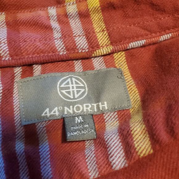 NEW 44 Degrees North Size M Foreman Fit Brick Red Plaid Flannel Shirt Pockets - Picture 6 of 9